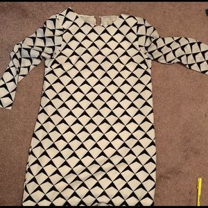 J. Crew Geometric Black & White Dress